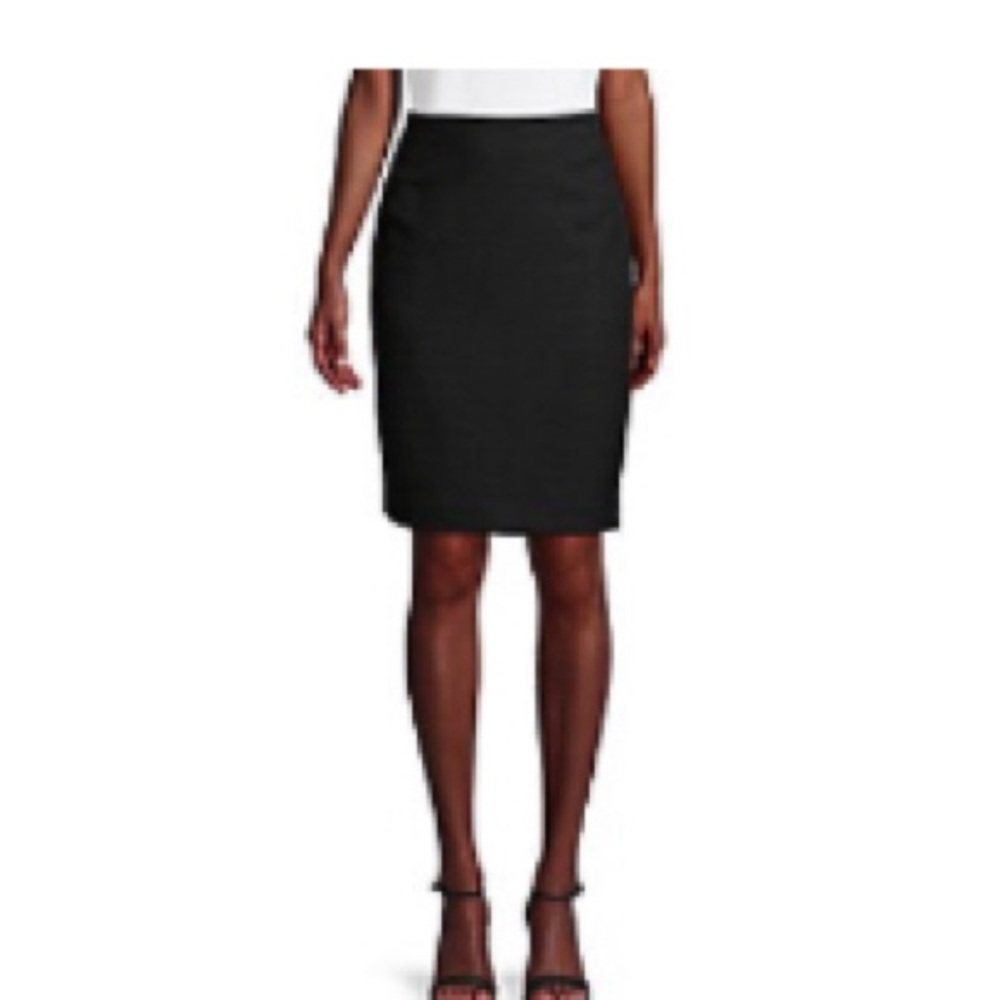 Karl Lagerfeld black tweed pencil skirt.  Slight indent from hanger as pictured.